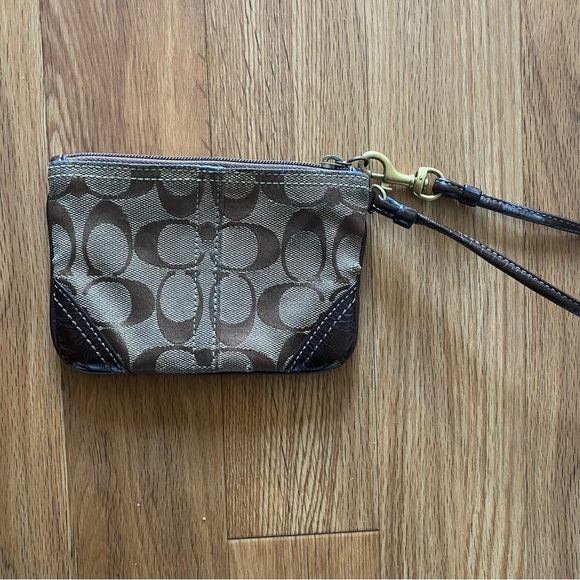 Coach Classic Monogram Brown Wristlet - Picture 5 of 6